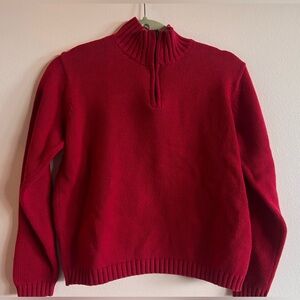 Red Women's Quarter Zip Sweater